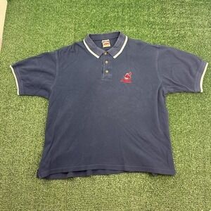 Vintage Cleveland Indians embroidered polo late 90s and has a good boxy fit!